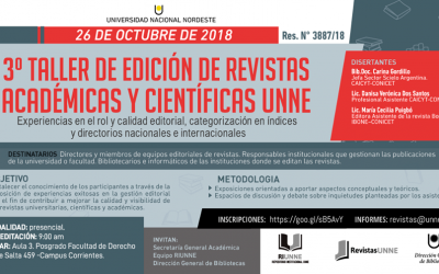 3er Taller de Edición de Revistas Académicas y Científicas UNNE