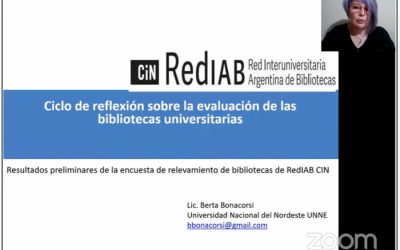 En Jornada virtual de la REDIAB la coordinadora del RIUNNE presentó resultados preliminares de relevamientos de bibliotecas universitarias